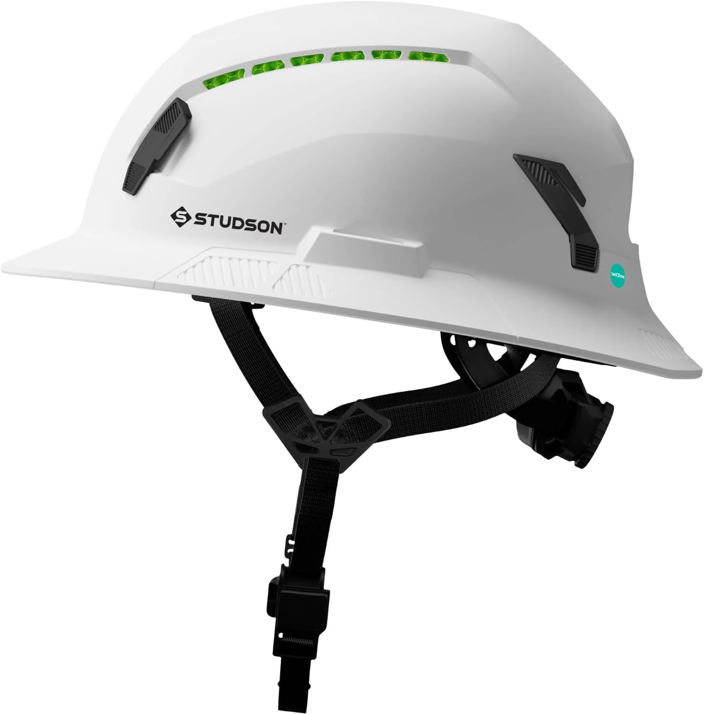 STUDSON SHK-1 Full Brim Safety Helmet: ANSI/ISEA Z89.1 Type II Compliant (R 2019), Lightweight & Breathable, NFC Emergency Contact Chip, One Size, Class C & E Protection