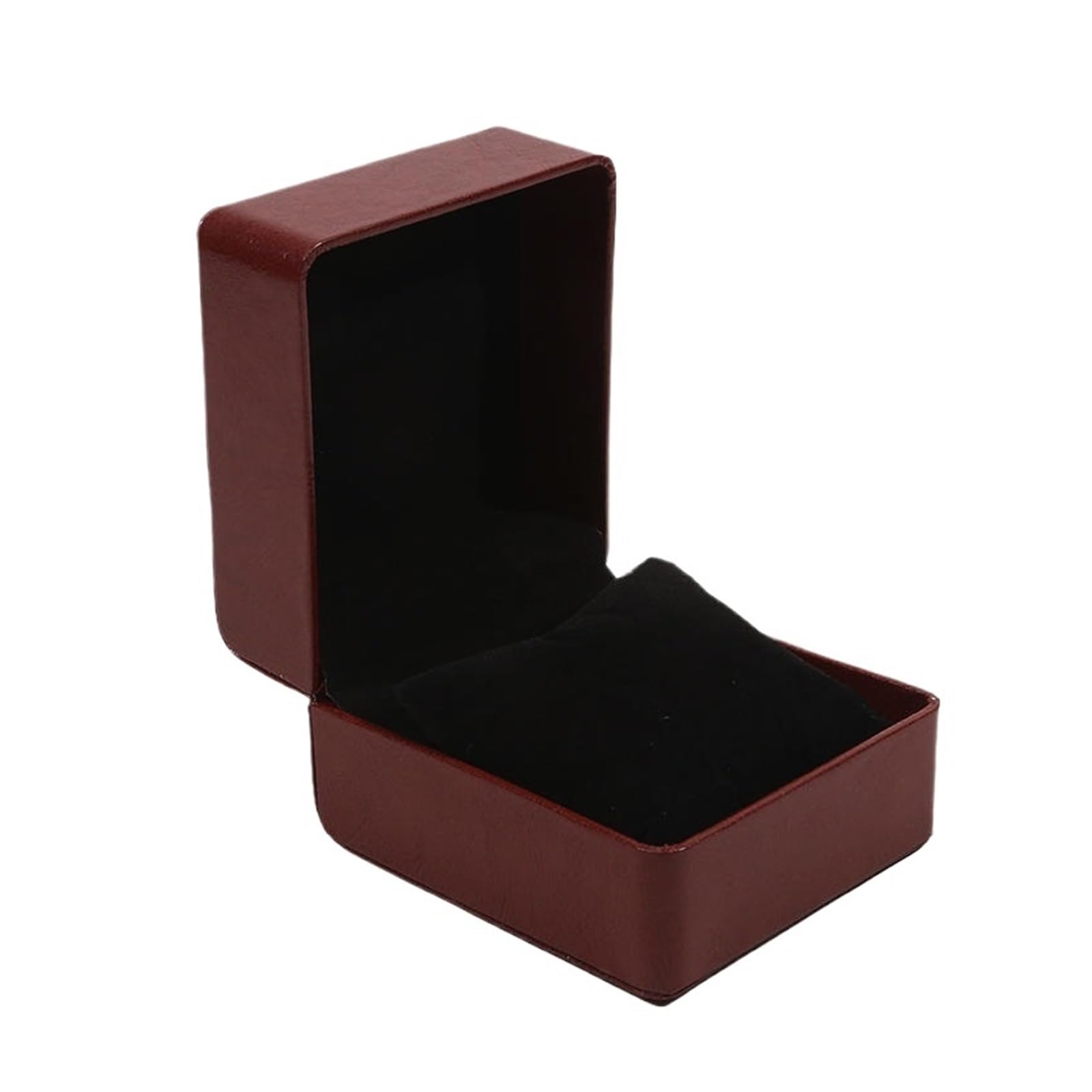 Cymmiyt Men's Coffee Glossy Finish Watch Box Black Single Watch Box With Pillow Pu Leather Wristwatch Display Case Organizer For Clamshell Cover(Coffee Glossy Finish)