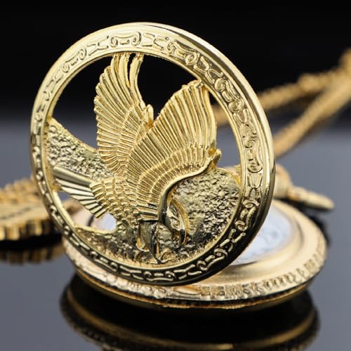 Image of Tiong Pocket Watch Pattern Vintage Quartz Pocket Watches with Chain Christmas Graduation Birthday Gifts Fathers Day