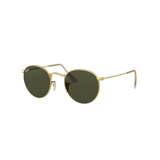 Ray-Ban Rb3447 Round Metal Sunglasses, Gold/G-15 Green, 47 mm