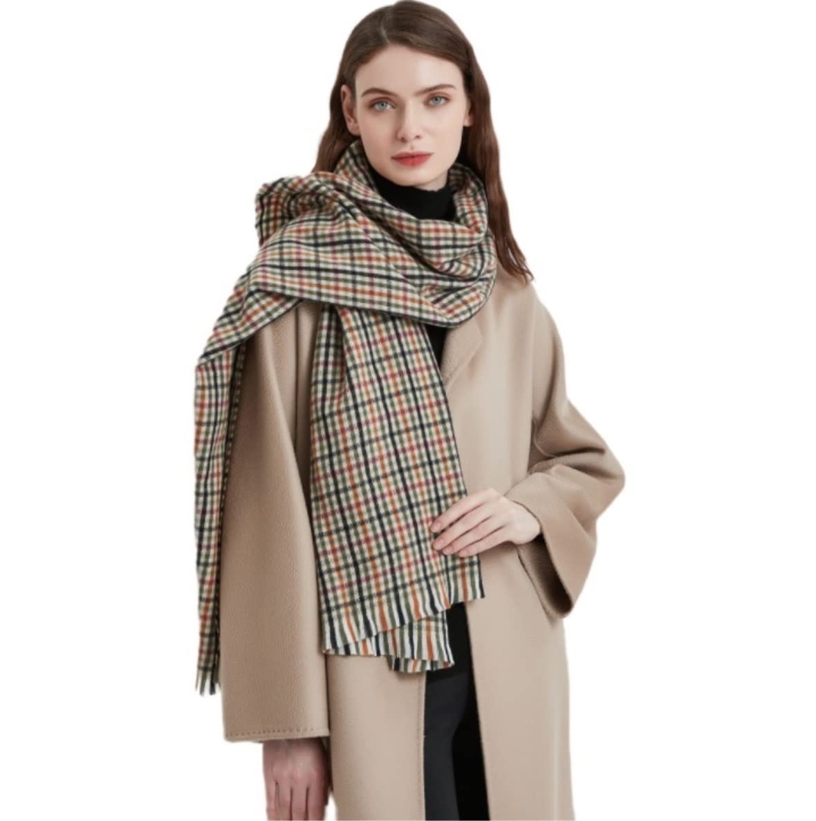 Fular Mujer Bufanda Bufanda De Invierno para Mujer Cálida para Damas Chales A Cuadros Grueso Pañuelo para El Cuello Suave Chal Mujer Fiesta