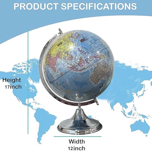 Image of Educational World Globe for stunets and Teachers (Blue /multi, 12 Inch Dia)