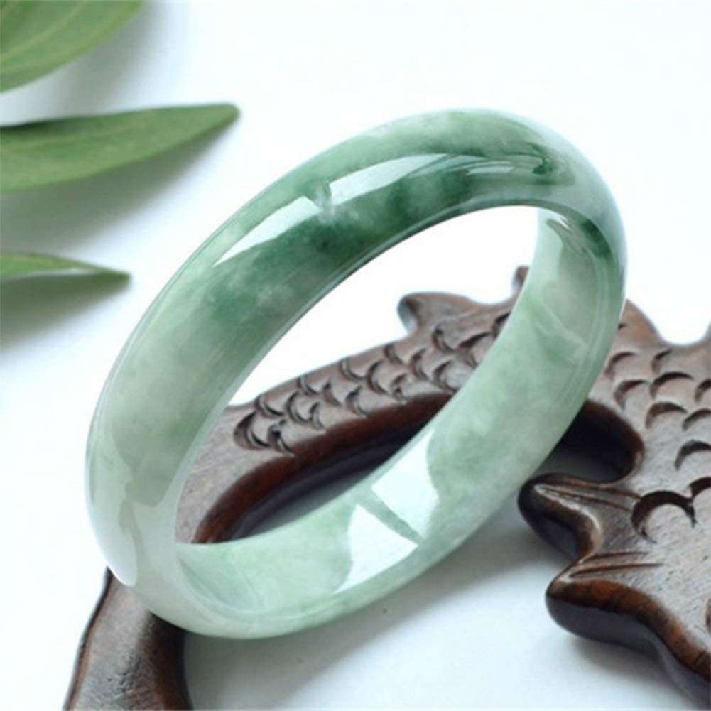 AKT Brazalete de Jade Natural Pulsera Esmeralda Mujer Encanto Joyería de Moda Amuleto de la Suerte de Lady Girl Tallado a Mano