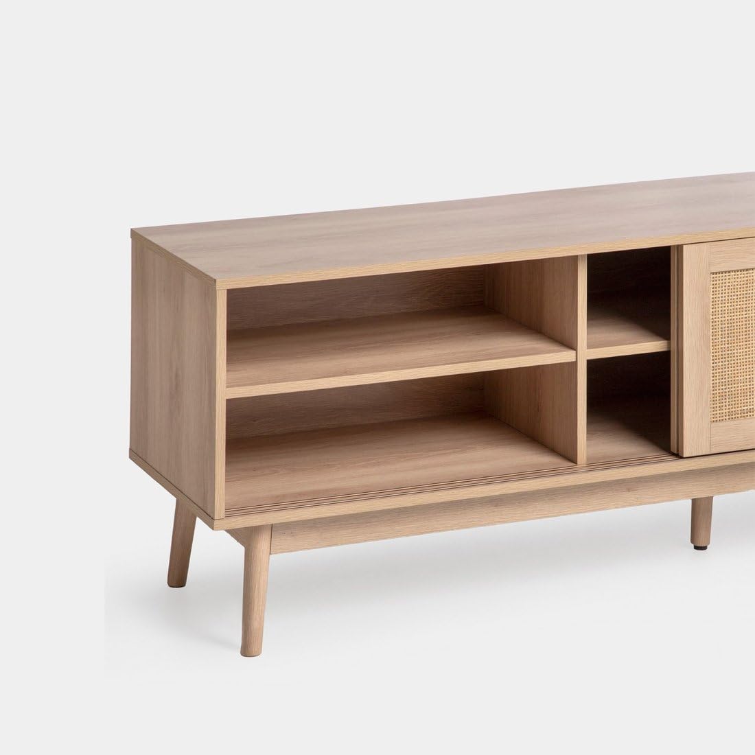 KLAST Mueble TV PB, melamina, ratán Natural Color Natural 56 cm x 180 cm