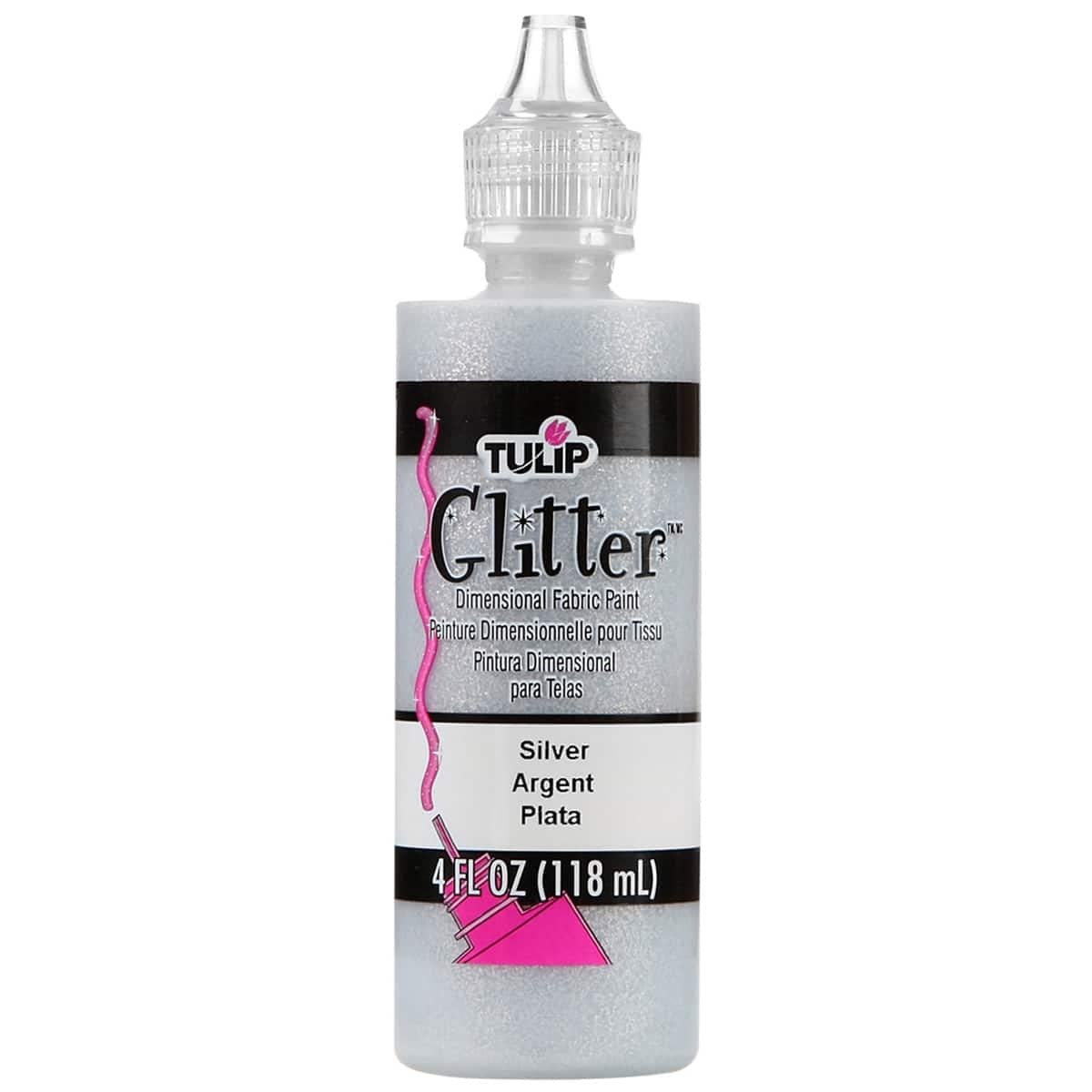 Tulip 12 Pack Glitter™ Silver Dimensional Fabric Paint