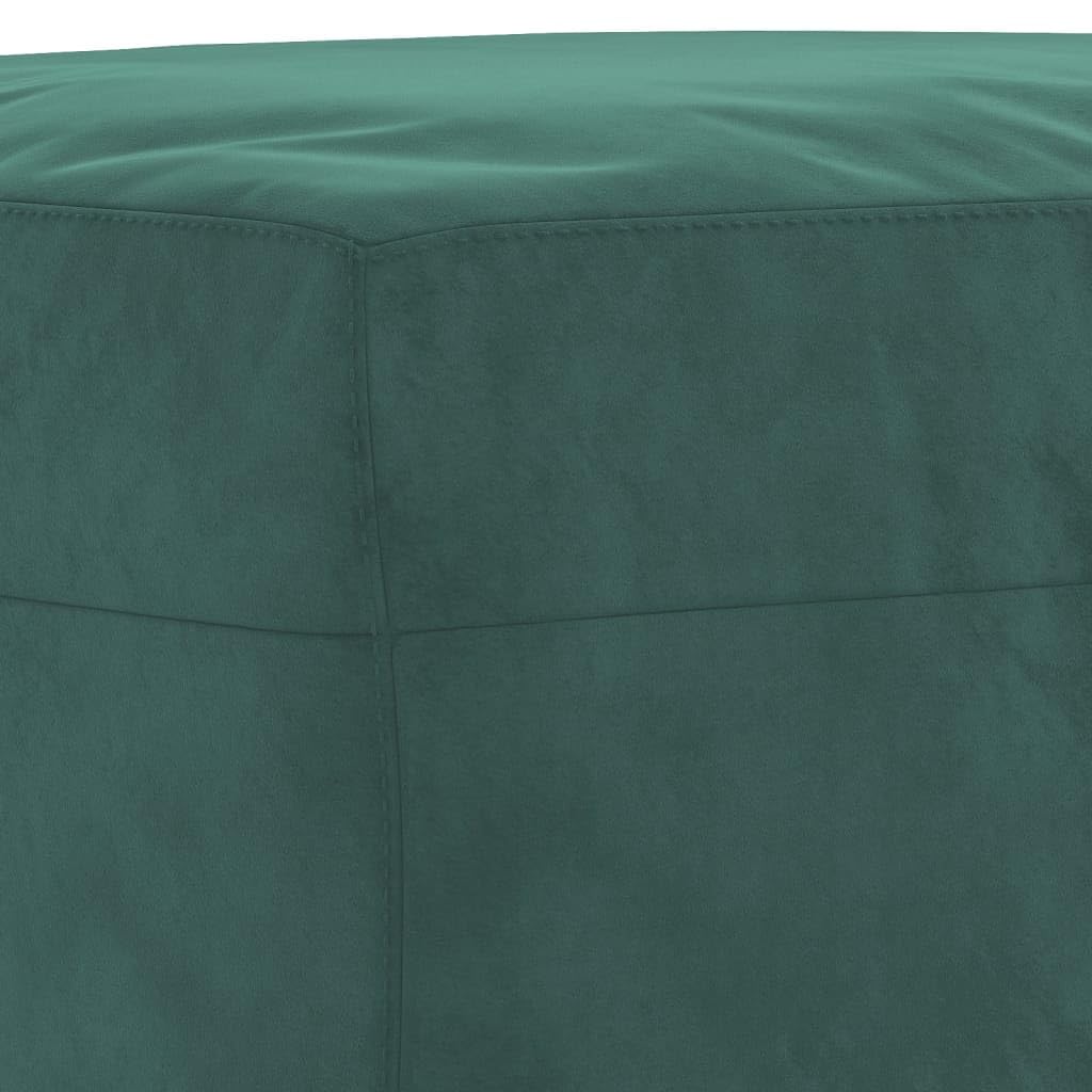 Juego de sofá de 3 piezas, terciopelo verde oscuro, 152/172 cm, sofás de 2 plazas con reposapiés, muebles robustos de salón, cómodo sofá para el hogar