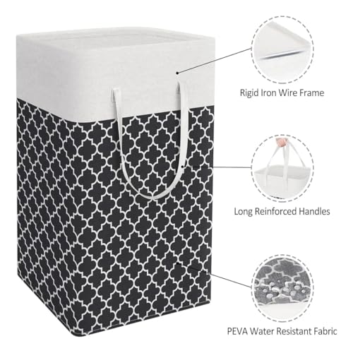 Nesrefyn 2 Pack Large Collapsible Laundry Baskets – Waterproof Laundry Hamper with Easy Carry Handles,Laundry Bags for Room, Bedroom, Bathroom, College Dorm, Storage and organization, (Black, 2 x 75L) - Cosy Home Interiors Nesrefyn 2 Pack Large Collapsible Laundry Baskets – Waterproof Laundry Hamper with Easy Carry Handles,Laundry Bags for Room, Bedroom, Bathroom, College Dorm, Storage and organization, (Black, 2 x 75L) - Image 3