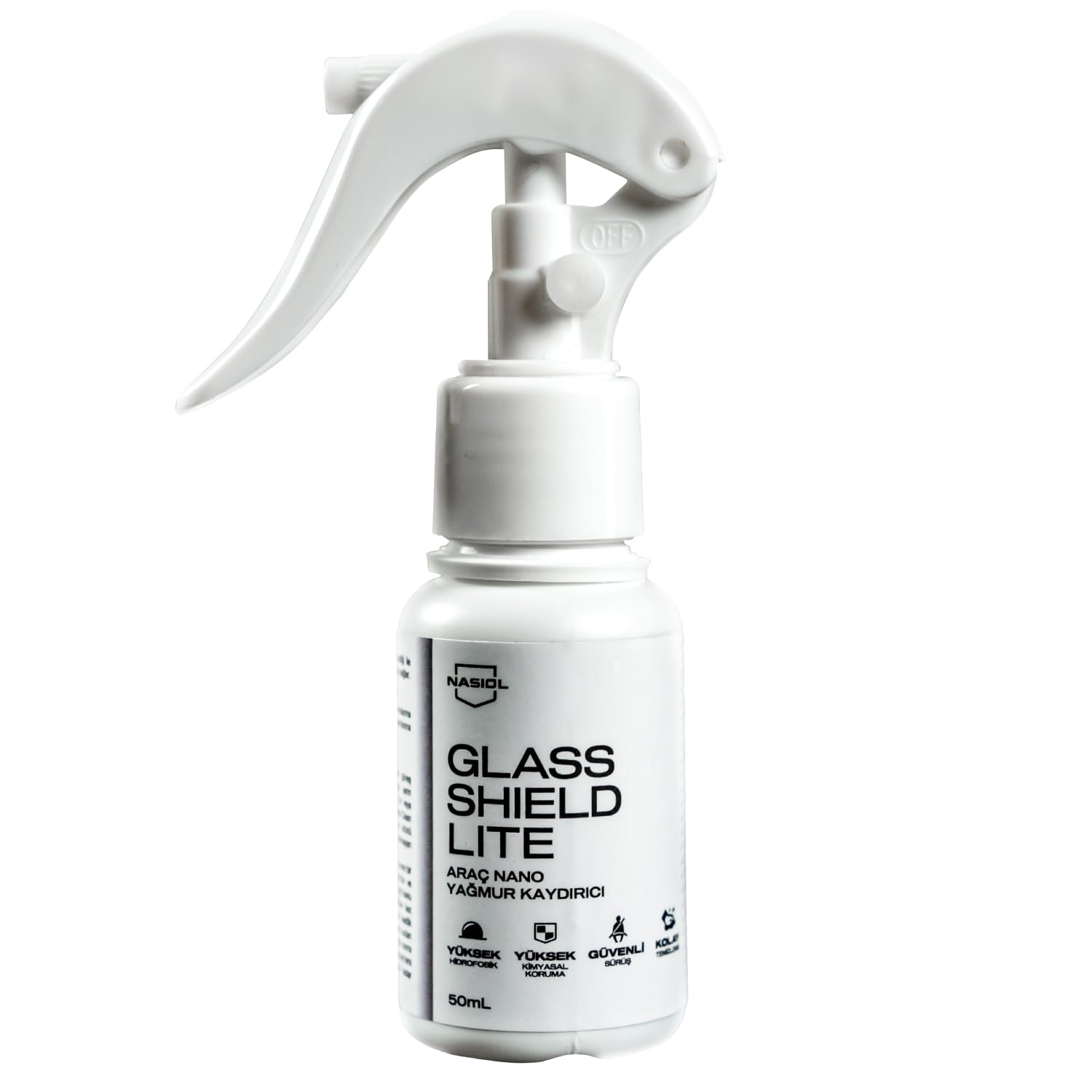 Nasiol Glasshield Lite Araç Nano Yağmur Kaydırıcı ve Su Itici Sprey-50 Ml-1 Yıl Etkili-Cam Koruma
