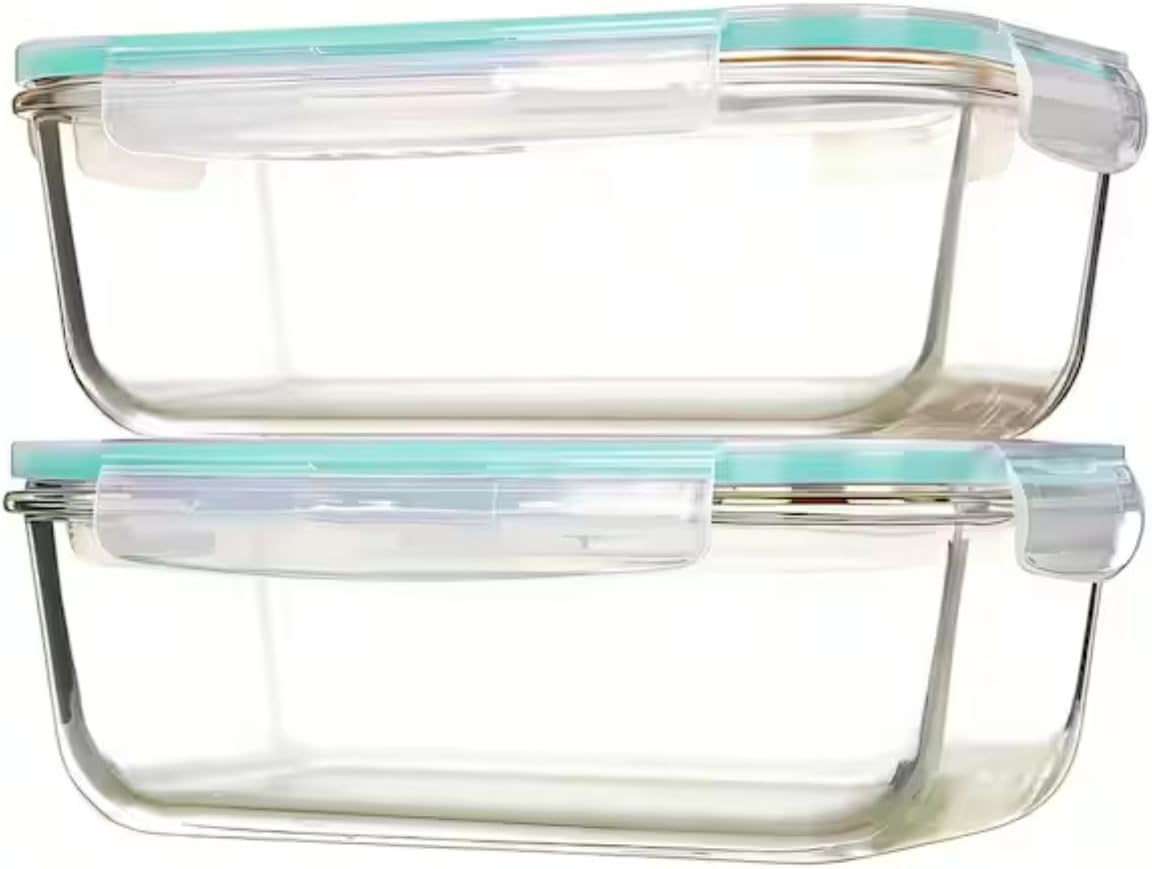 2-Pack 63 oz. Glass Food Storage Containers with Airtight Lids ZI37328