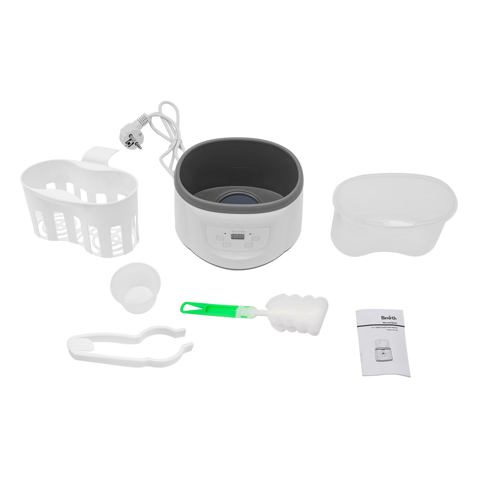 Scaldabiberon Baby 6 in 1, sterilizzatore per biberon con controllo della temperatura, protezione di spegnimento e display a LED, funzione di mantenimento del calore, scongelamento per famiglie,