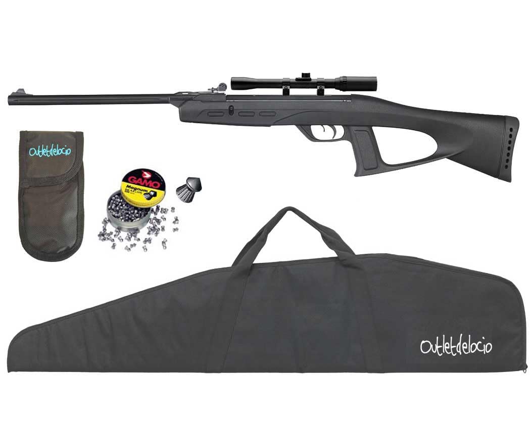 Carabina Perdigón Deltafox GT 3 Julios + Visor Outletdelocio 4x20. 5,5mm. + 2 Fundas + Balines. 23054/52613