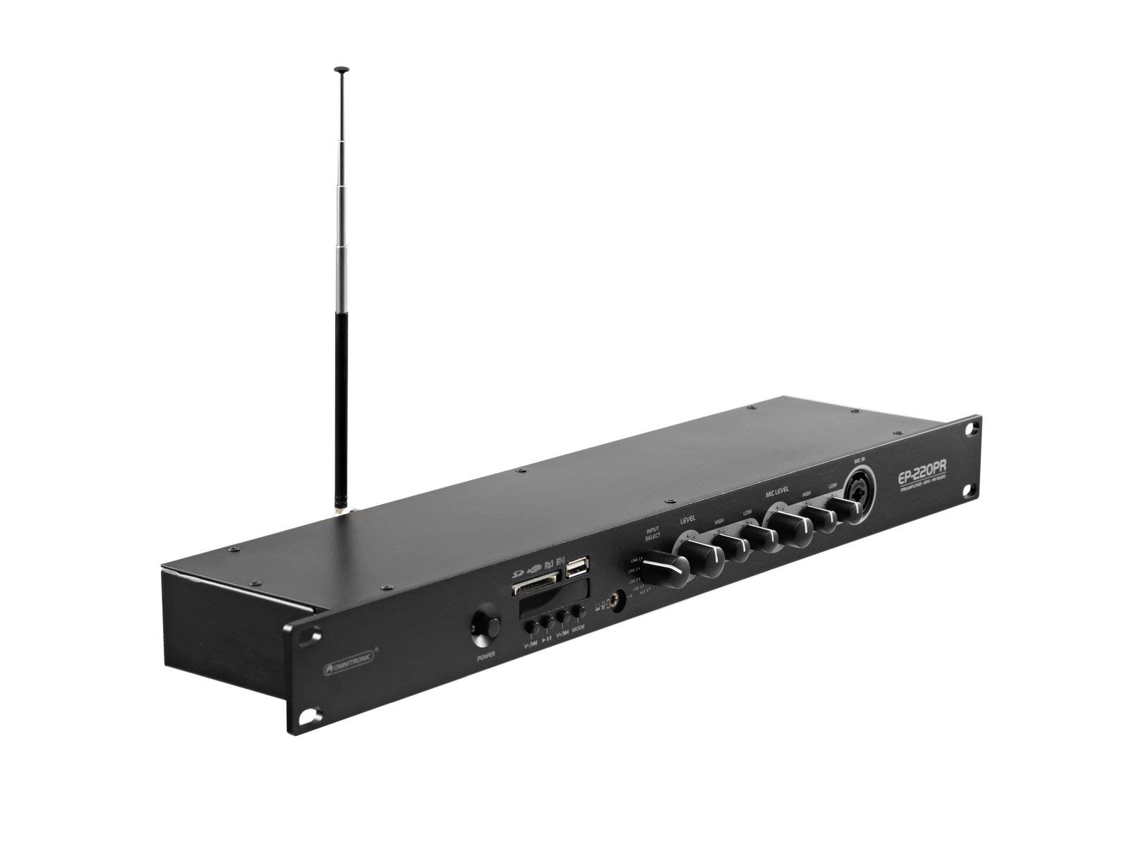 OMNITRONIC EP-220PR Vorverstärker mit MP3-Player, Bluetooth und FM-Radio
