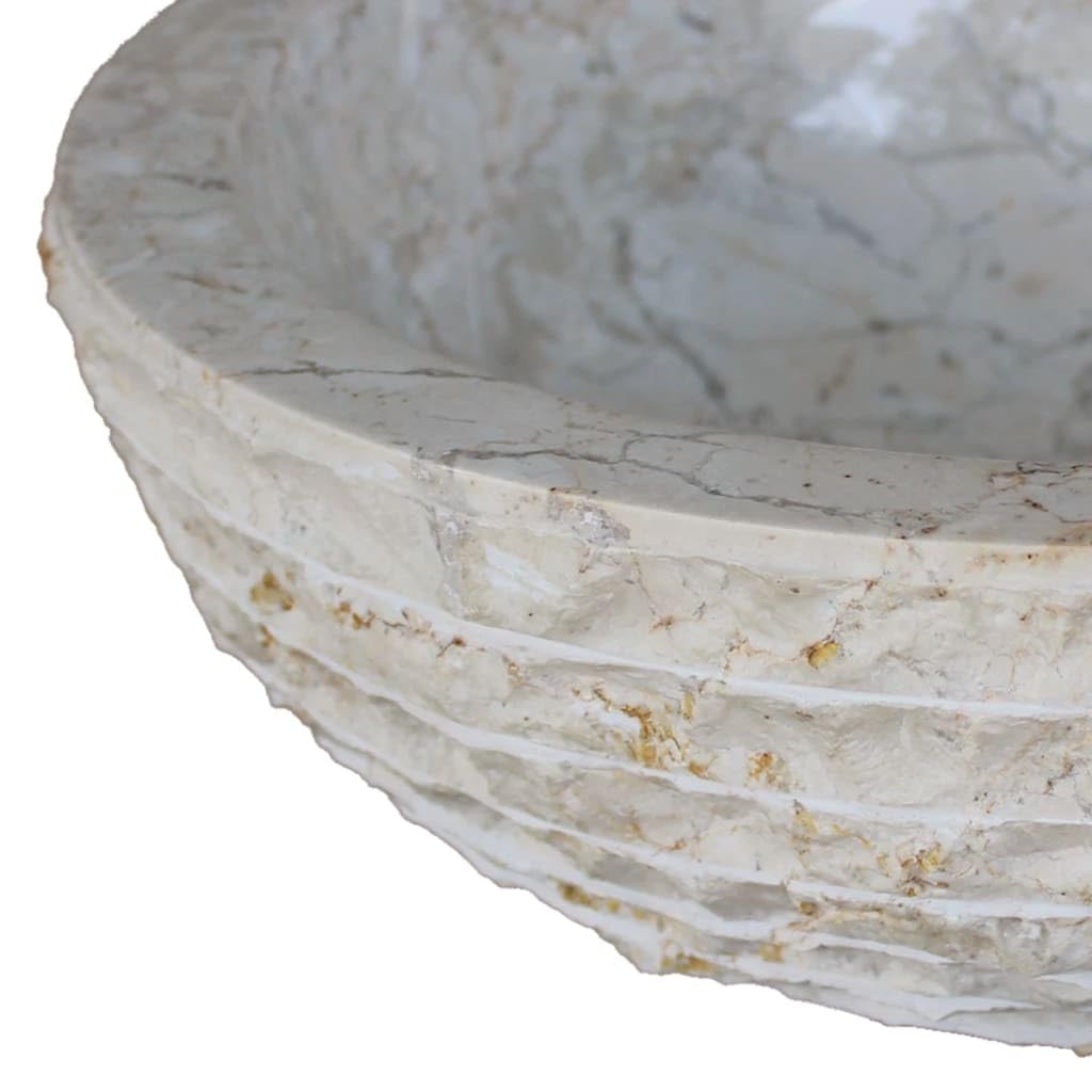 Genérico Lavabo de mármol 40 cm Color Crema,Bricolaje,Fontanería,Piezas para fontanería,Lavabos y fregaderos,Lavabos-242673