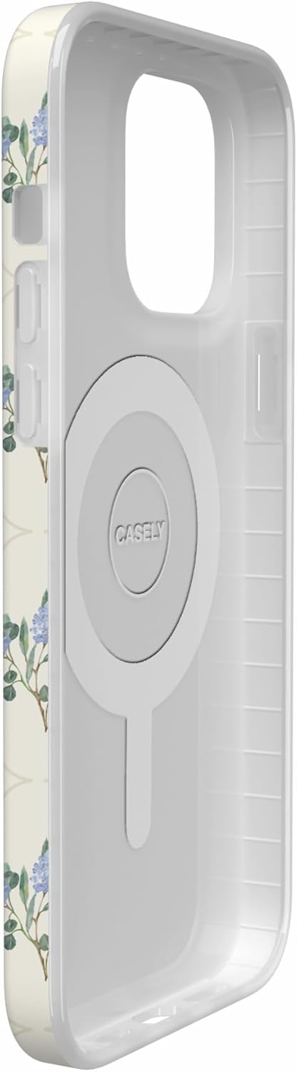 Casely iPhone 14 Pro Case | Vintage Garden | Blue Hydrangea | Compatible with MagSafe | Classic Ultra Slim Design