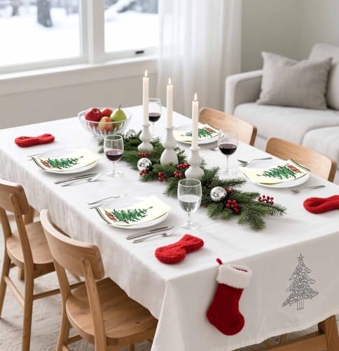 SietDESEO 50 PCS 3-ply Christmas Dinner Napkins Disposable Christmas Guest Bathroom Napkins 13 x 15.7 Inch Disposable Hand Towels for Winter Holiday Home Kitchen Bathroom Paper Napkin Decorative – Image 7