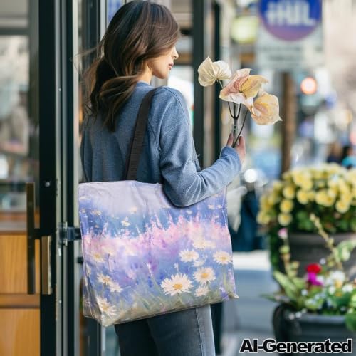 Image of Art Lover Zippered Tote Bag Waterproof Large Work Tote Bags, Artwork Women's Purse Handbags Travel Totes