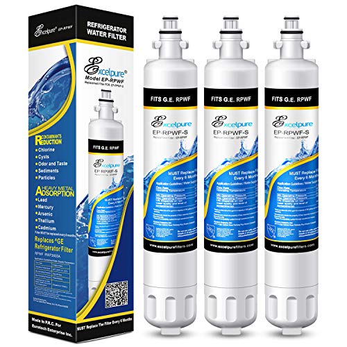 EXCELPURE RPWF Refrigerator Water Filter Compatible With GE RPWF (Not RPWFE), RWF1063, RWF3600A