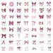 55 Pcs Cute Bowknot Stickers for Water Bottles Waterproof Laptop Luggage Pink Coquette Bows Stickers Waterproof Vinyl Stickers for Water Bottle Laptop Computer Guitar (Bowknot)