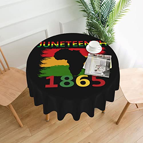 Juneteenth Tablecloth Round 60 Inch for Juneteenth Decorations Washable Polyester Table Cover for Kitchen Party Picnic Dining Decor