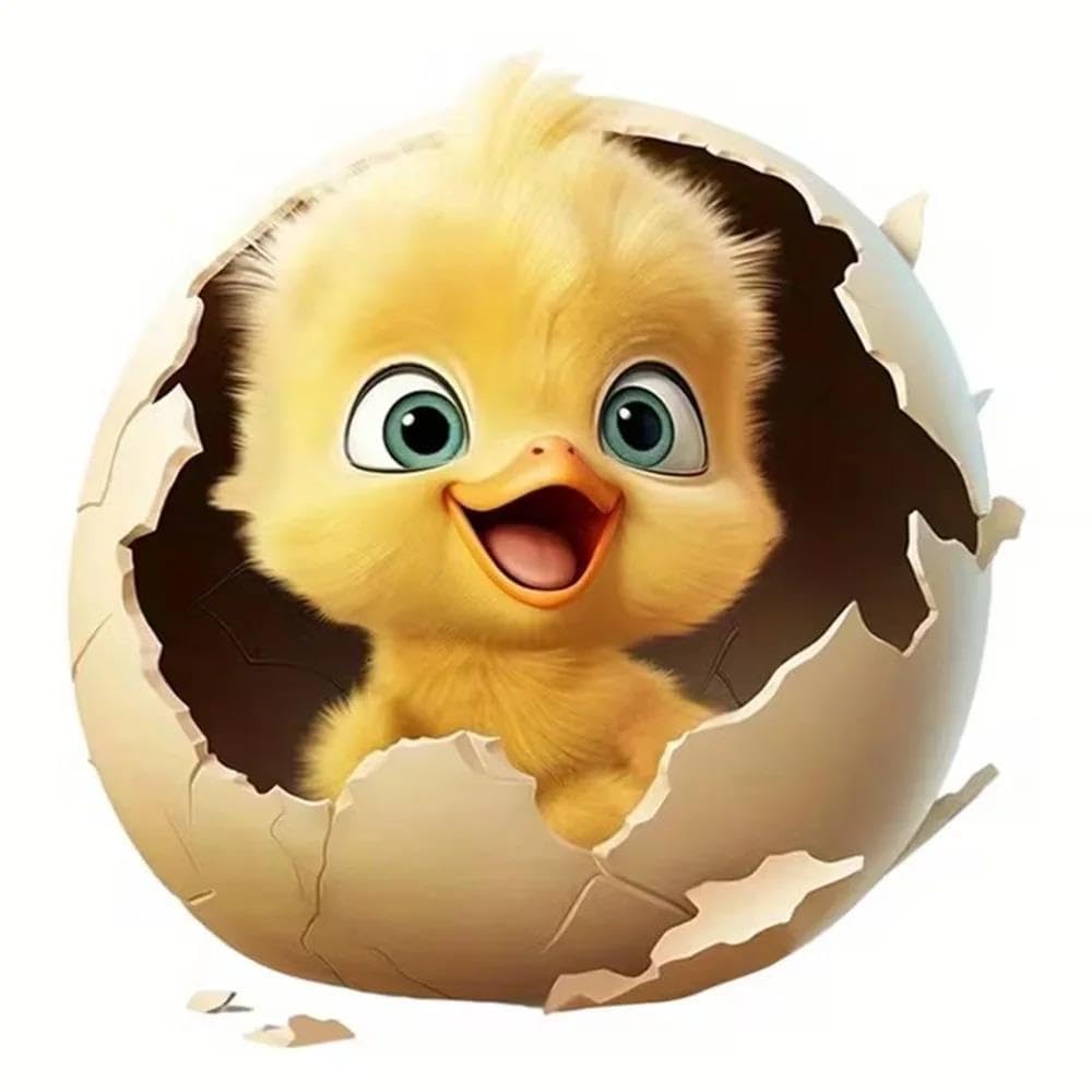 Hatching Chick Decal Sticker Self-Adhesive Car Window Wall Laptop Decoration(10cm)