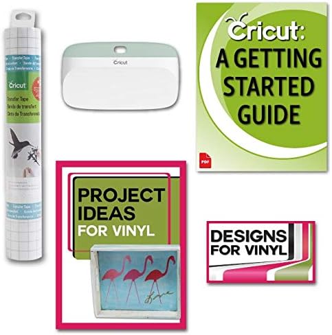 Cricut XL Scraper, Vinyl Transfer Tape, Vinyl Designs and Beginner Guide Bundle