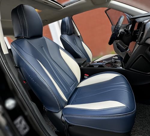 PINCTROT Car Seat Covers Front Set Universal Fit Most Cars (Blue Beige)