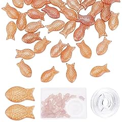 1 Box 50pcs Center Drilled Glass Fish Beads Salmon Pink