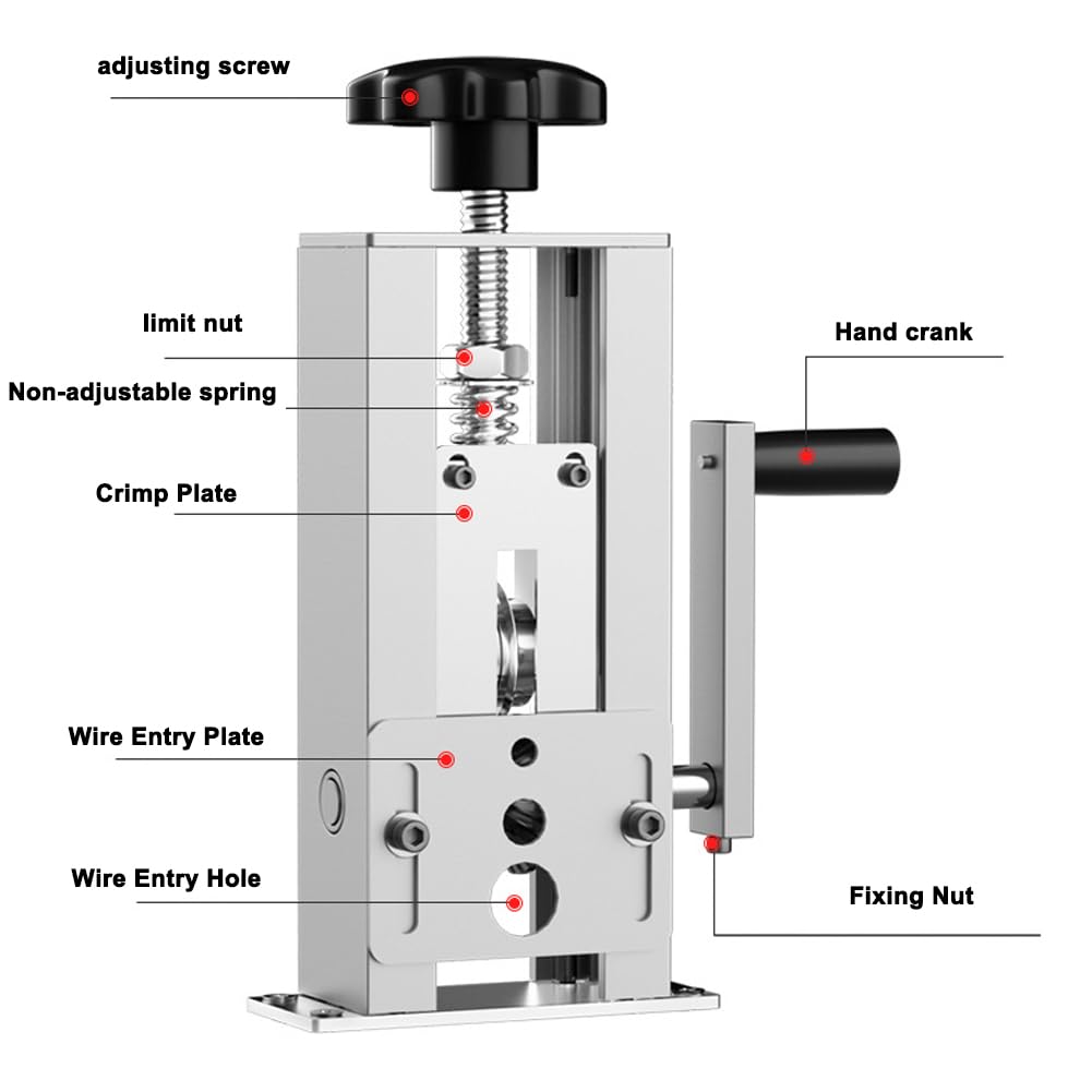Geevorks Dénudeuse De Câble Manuelle 1-25mm - Pour Cuivre, Aluminium, Avec Manivelle Ou Perceuse