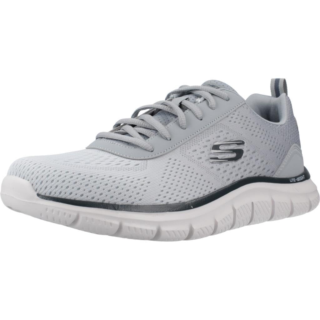 Skechers Herren Track Ripkent Training Shoes, Hellgraues Mesh Kunststoff, 43 EU