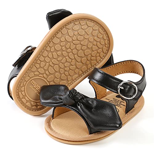 RVROVIC Baby Boys Girls Sandals Premium Soft Anti-Slip Rubber Sole Infant Summer Outdoor Shoes Toddler First Walkers(6-12 Months,4-Black)