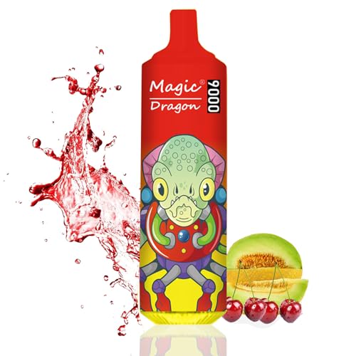 9000回吸引可能 使い捨てVAPE 電子タバコ ベイプ シーシャ 持ち運び ベイプエンジン ニコチンなし 電子タバコ 充電式 RGB ライト付きフルーツフレーバーベイプ (チェリーカンタロープ)