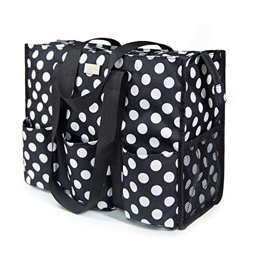 Image of TOPDesign Utility Water Resistant Tote Bag with 13 Pockets, Top Zipper Closure & Thick Bottom Support, for Working Women