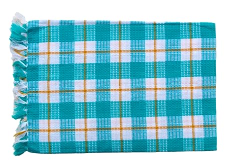 Image of Cotton Checkered Towel for Bath Large Size 75 X 150 Cm|Waffle Towels for Woman|Toliya Men|Checkered Thorthu|Thin Tauliya for Travel,Beach,Gym,Pool|Towel Set of 2