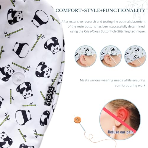 Image of Scrub Caps for Men and Women with Buttons, Classic Surgical Caps | Double-Sided Printed, Adjustable,Long Hours, Sweatbands, Fabric Help Reduce Static Buildup