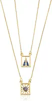 Escapulário feminino de Nossa Senhora Aparecida com pedras de zircônia Cravejada Banhado À Ouro 18k