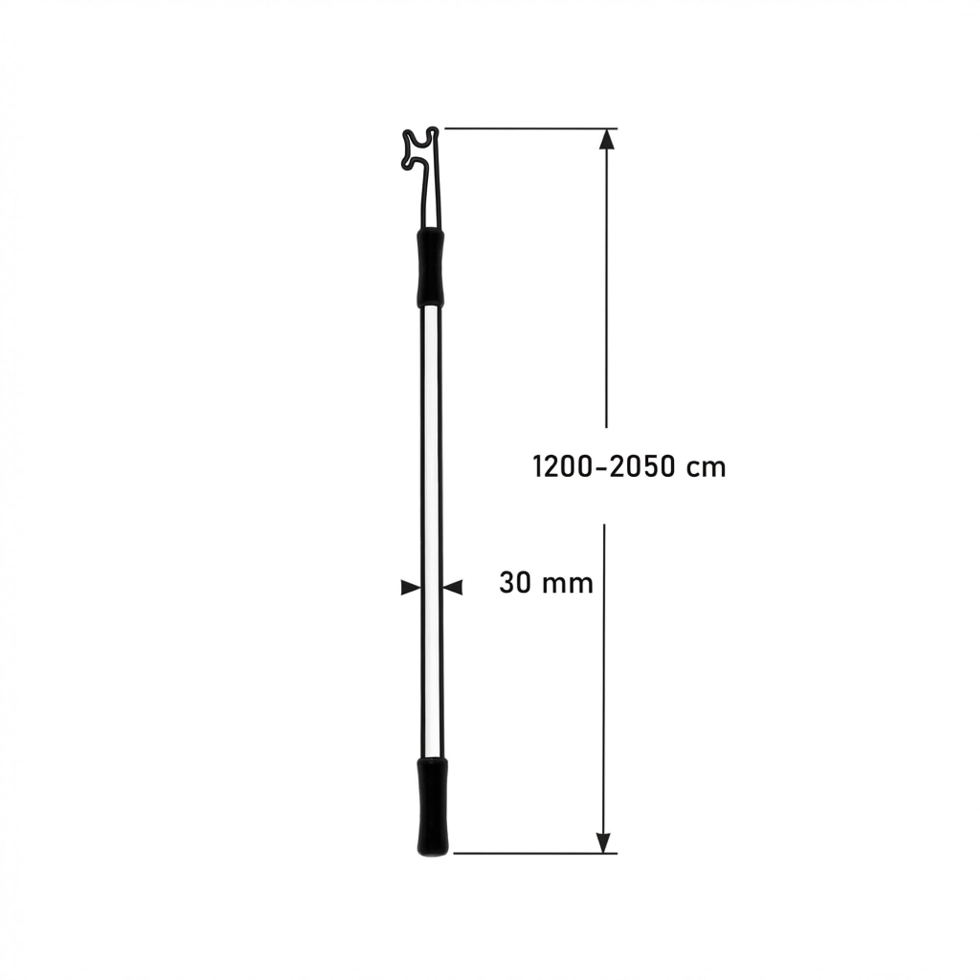 ARBO-INOX Bootshaken Teleskop Schleusenhaken ALU 120-210 cm – Stabiler Aluminium-Haken – Verlängerter Arm an Bord