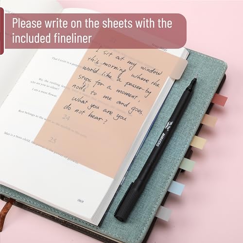 Image of Mr. Pen- Transparent Sticky Notes Set, 410 Pack | Transparent Sticky Notes Tabs with Black Fineliner Pen for Bible Study, Office, School, Planning, Journaling & Organization