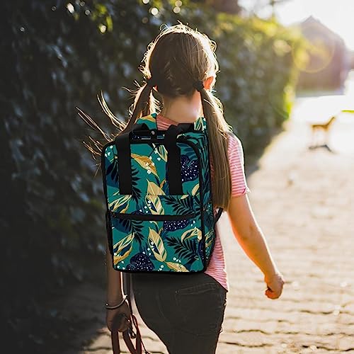 Sac à dos garçons palmier tropical vert multicolore avec sangles - 7