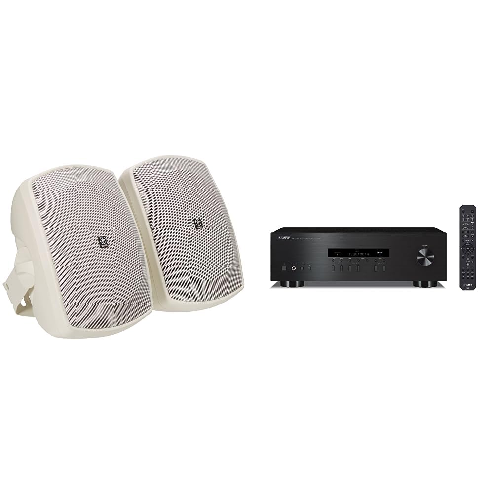 YAMAHA NSAW190WH 2Way Indoor/Outdoor Speakers (Pair, White) & R
