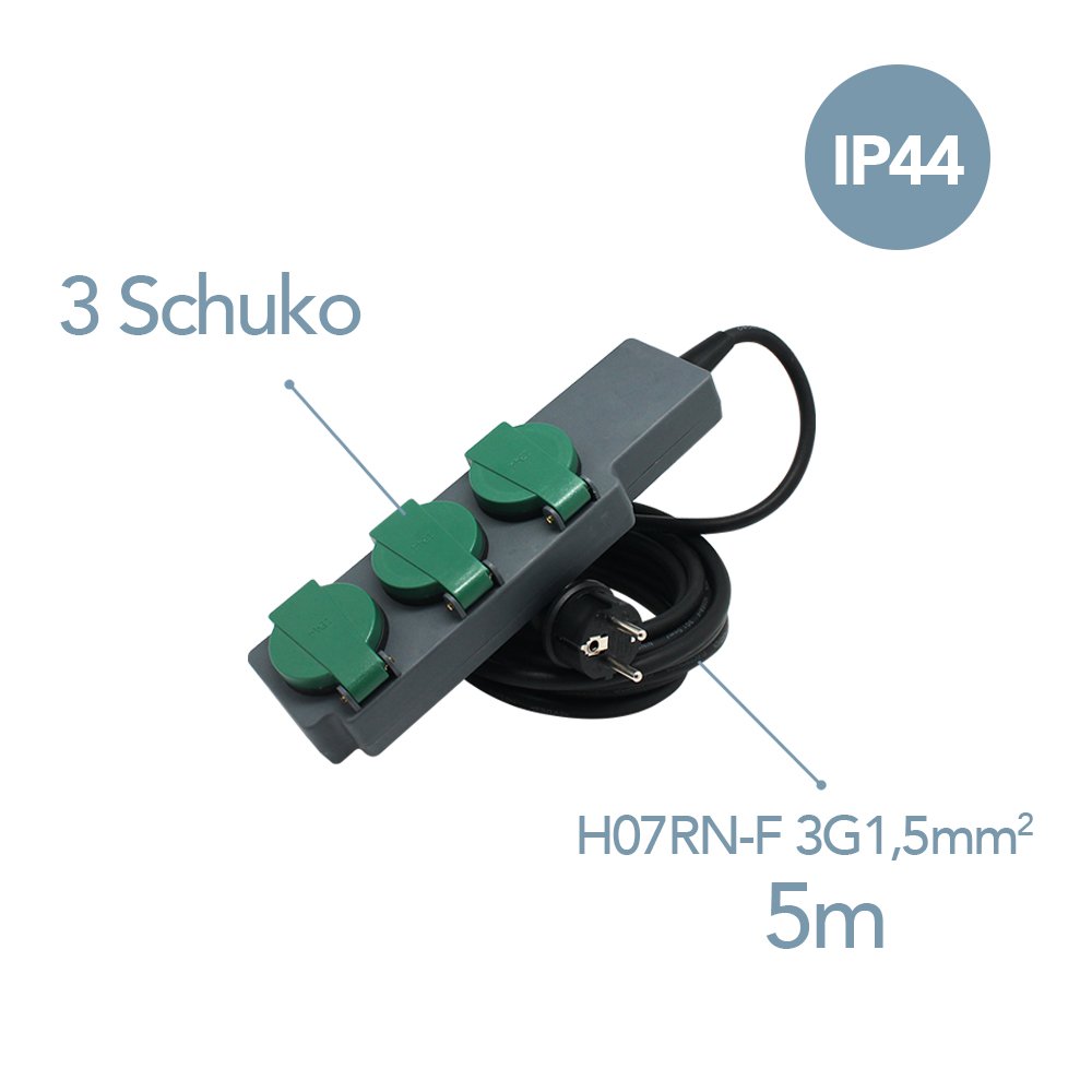 Electraline 300175 Scatola di Protezione Stagna da Esterno Impermeabile IP 54, Nero