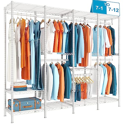 Raybee Clothes Rack, Heavy Duty Clothing Racks for Hanging Clothes Load