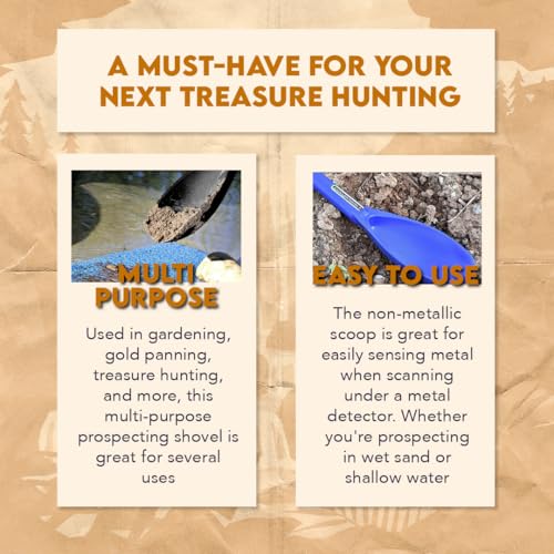 Image of SE Black Prospector's Scoop - 12.5 inch Heavy-Duty Plastic Tool for Metal Detecting, Gold Panning, Treasure Hunting, and Gardening