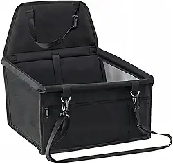 Bolsa de Transporte Pet para Carro Dobrável e Impermeável – Assento Elevatório para Cachorros e Gatos Pequenos com Cinto de Segurança e Alças Ajustáveis