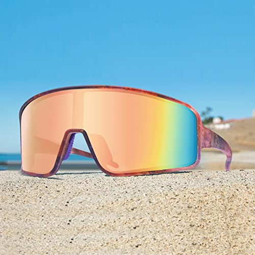Image of MAXJULI Polarized Sunglasses for Men Women, Windproof Outdoor Sports Cycling Running UV400 Protection Sun Glasses 8121