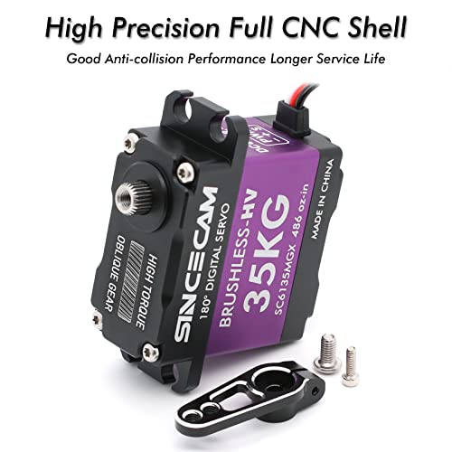 35Kg Rc Servo Waterproof Steering Servo 180°Metal Oblique Gear High Speed Servo Full Aluminum Case Brushless Digital Servo Precise Angle Smoother Rotation For 1/12 Rc Crawler Boat Robot #TOP1