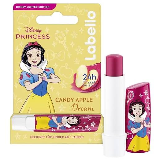 Labello Candy Apple Dream Limited Disney Princess Edition, duftender Lippenpflegestift mit fruchtigem Aroma, pflegender Lippenbalsam für Kinder ab 3 Jahren (4,8 g)
