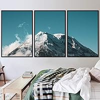 3 Piece Framed Canvas Wall Art Snow Mountain Canvas Prints Home Artwork Decoration for Living Room,Bedroom - 16