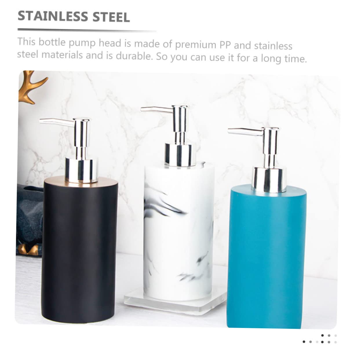 6pezzi Pompa Dispenser Acciaio Inossidabile Per Bottiglie Di Sapone Pompa Per Liquidi Per Bagno e Cucina Design Pressato e Compatto Facile Da Trasportare e Utilizzare Materiale