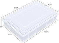 Vista 2 de Paquete de 4 cajas comerciales para masa de pizza con tapa, cajas de plástico para masa de pizza con tapa, color blanco