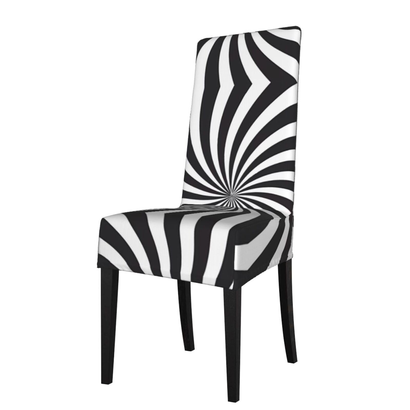 Yyhwhjde Black White Swirl Design Prints Dining Chair Throw Covers - Stretchable Spandex Slipcovers For Chair Protection & Refreshing Your Dining Room